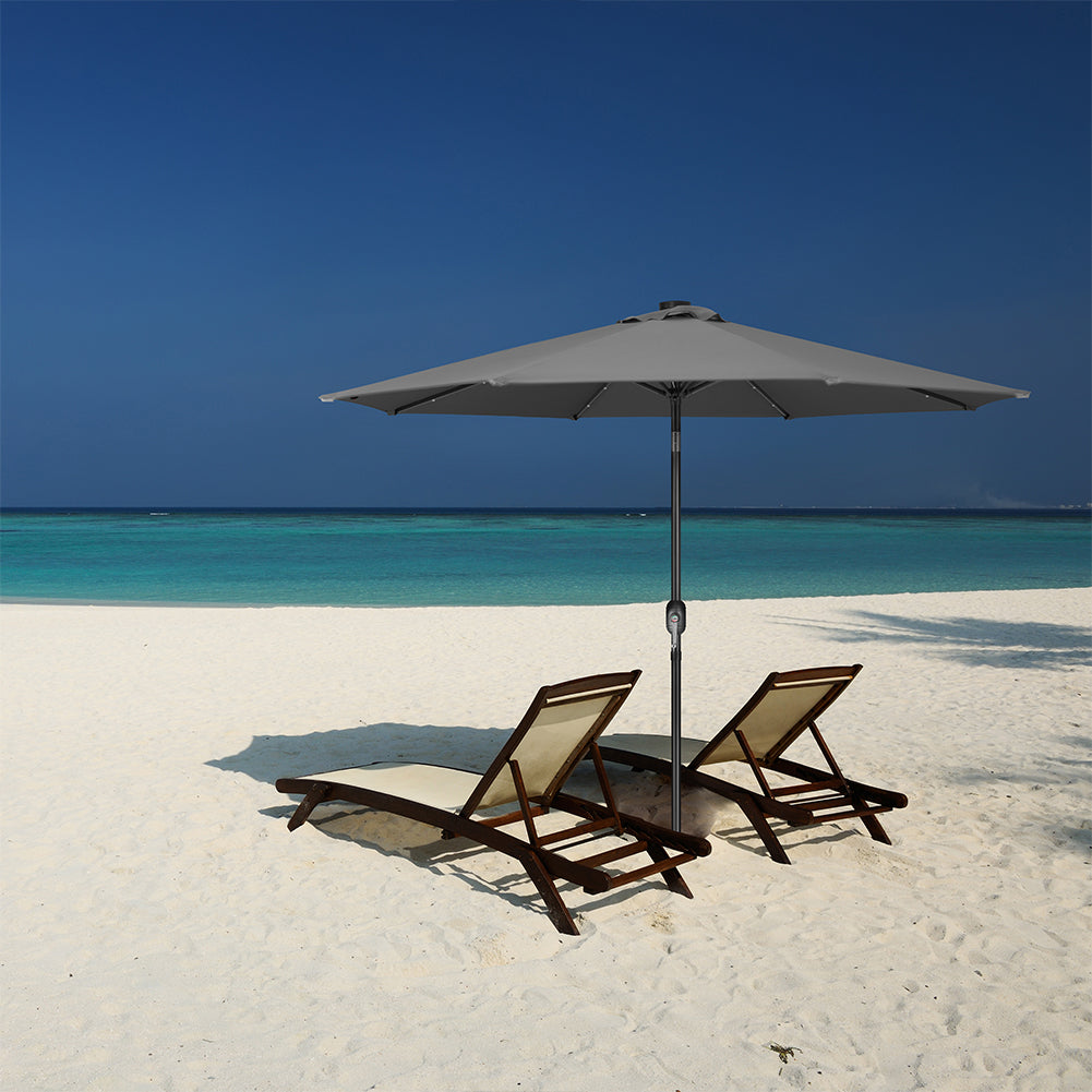 Ombrellone Grigio da Giardino 270 cm Luci LED - Arredo Esterno