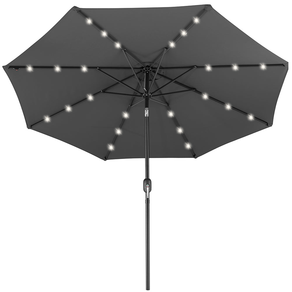 Ombrellone Grigio da Giardino 270 cm Luci LED - Arredo Esterno 5