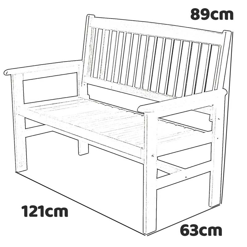 Panchina 2 posti in legno massello Royal 3