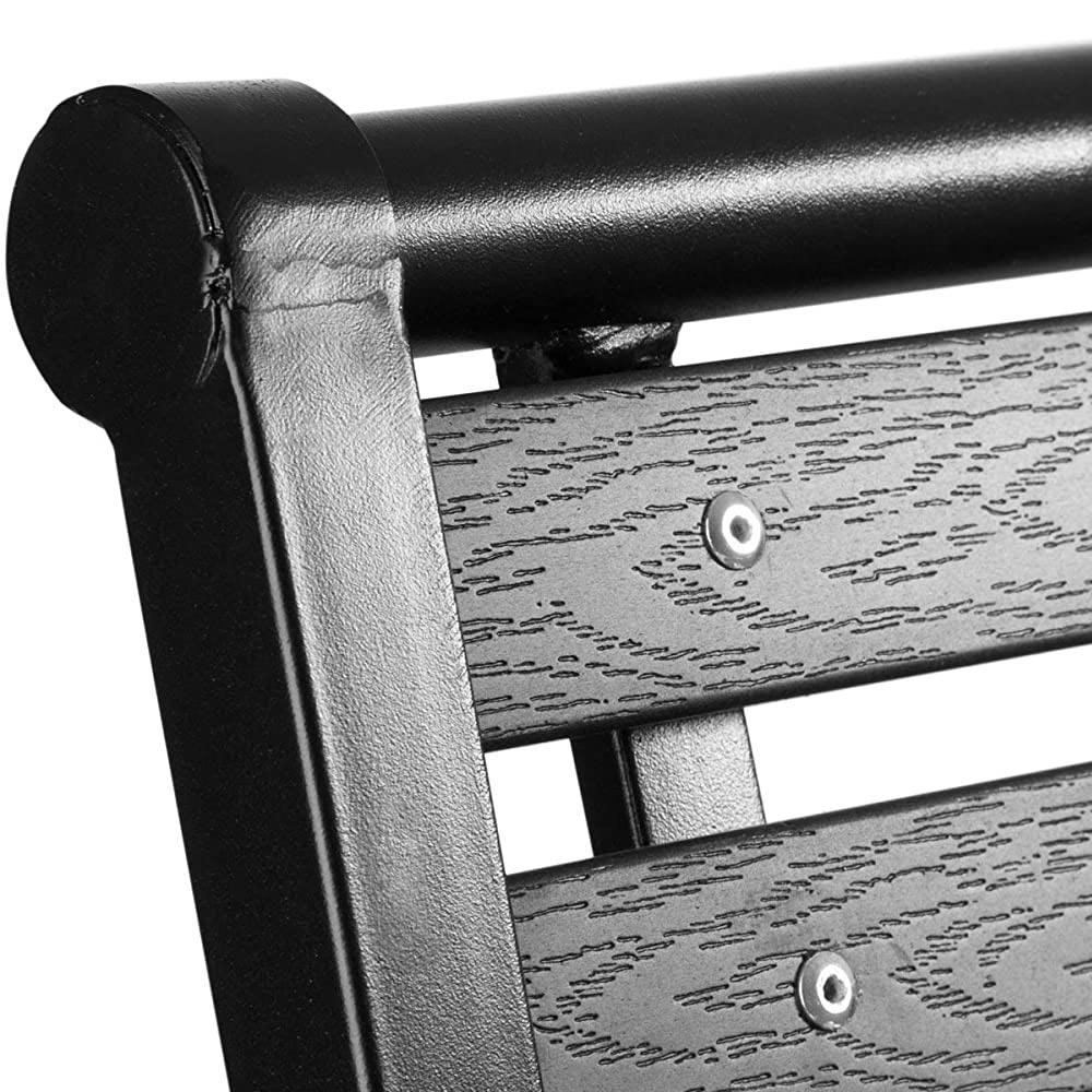 Panchina Giardino Polywood Struttura in Acciaio Nero 126x81x62 - Arredo Esterno 3