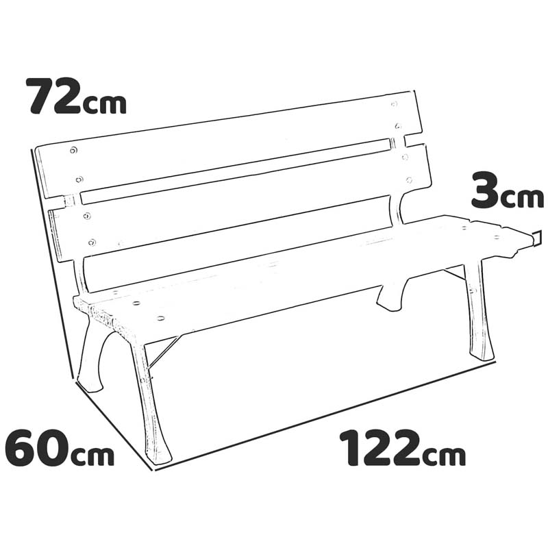 Panchina in ghisa e legno Hyde Park Junior - La Dea Sedia 4