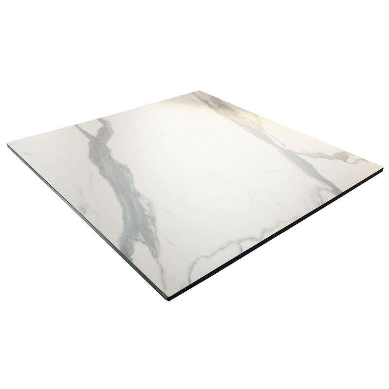 Piano per Tavolo Contract 70x70 HPL 1.2 Marmorizzato Bianco - Arredo Ristorazione