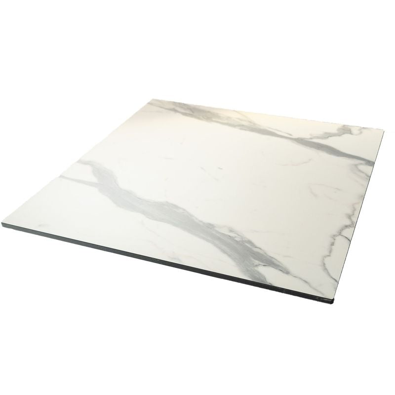Piano per Tavolo Contract 70x70 HPL 1.2 Marmorizzato Bianco - Arredo Ristorazione 5