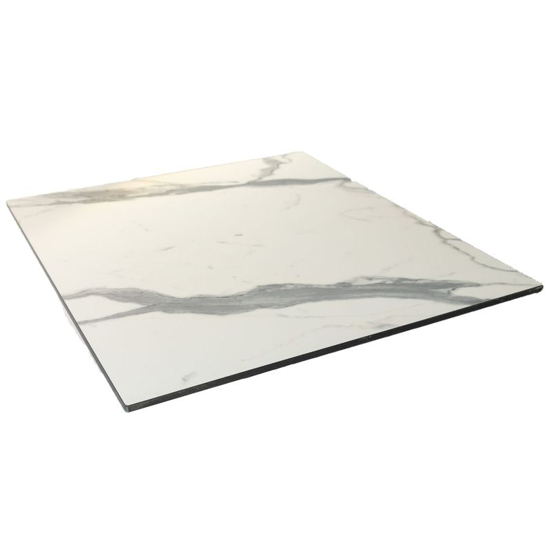 Piano per Tavolo Contract 70x70 HPL 1.2 Marmorizzato Bianco - Arredo Ristorazione 4