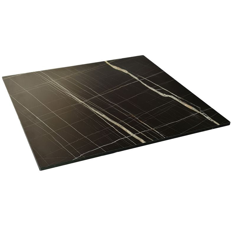 Piano per Tavolo Contract 80x80 HPL 1.2 Marmorizzato Nero - Arredo Ristorazione 4