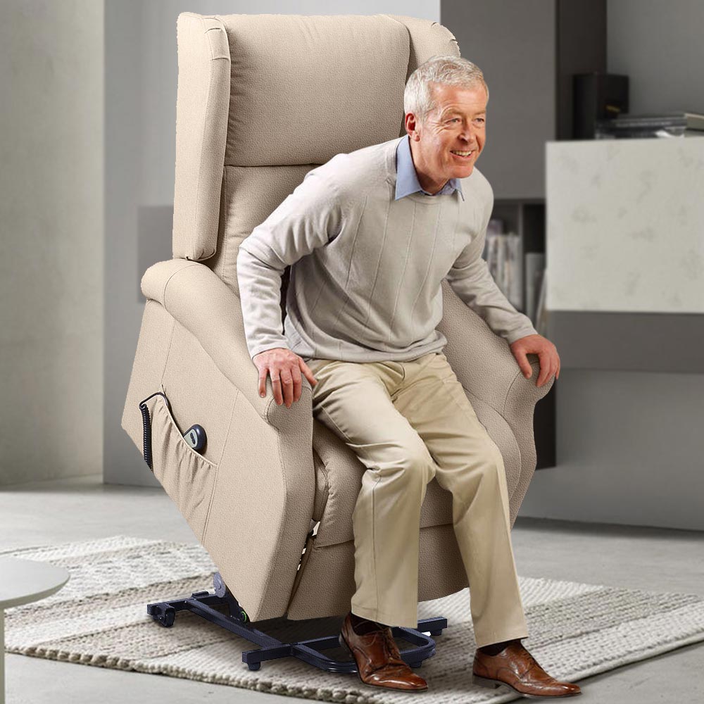 Poltrona Alzapersone Elettrica Reclinabile Beige - La Dea Sedia