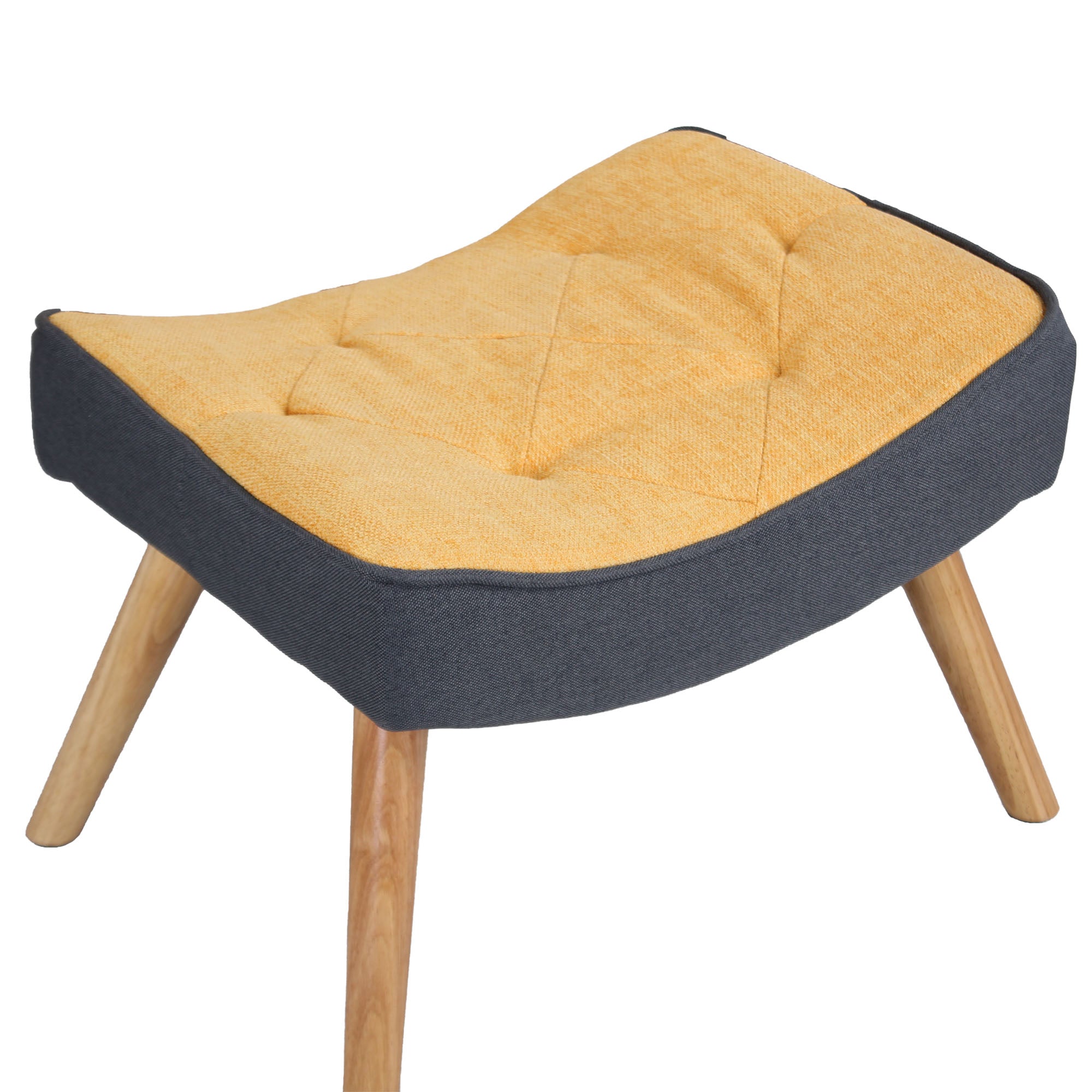 Poltrona in tessuto modello Glaciale colore Ocra (con pouf) 3