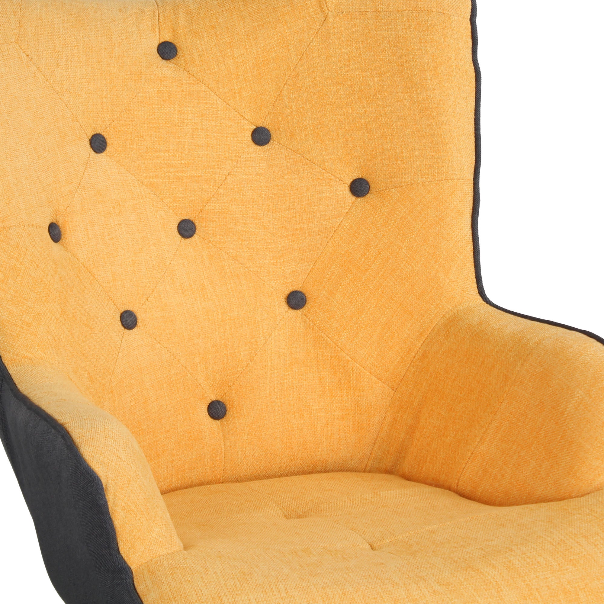 Poltrona in tessuto modello Glaciale colore Ocra (con pouf)