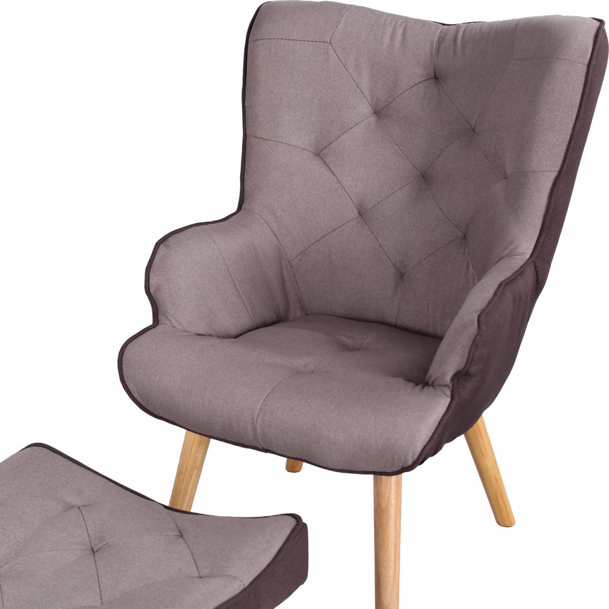 Poltrona in tessuto modello Glaciale colore Tortora (con poggiapiedi) 5