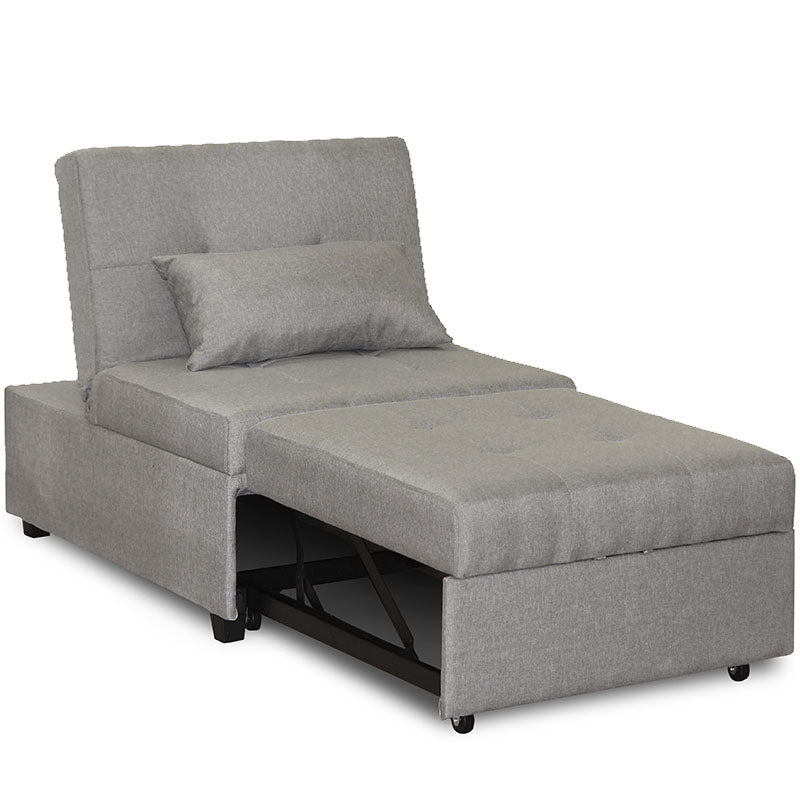 Poltrona Pouf / letto grigia in tessuto 3