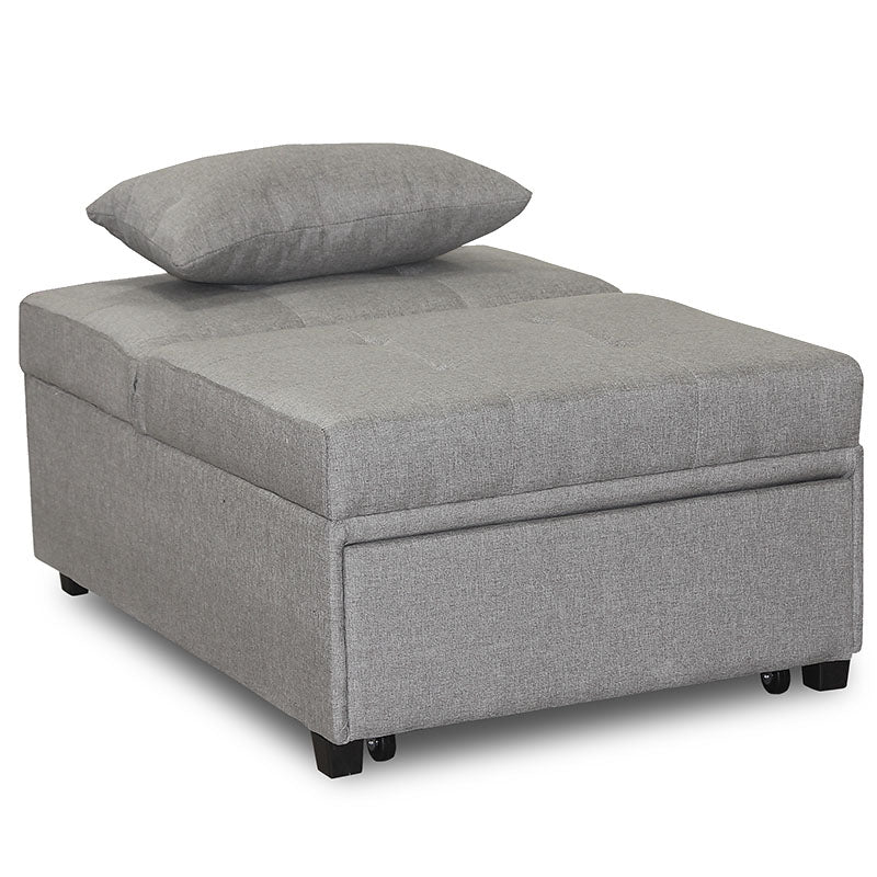 Poltrona Pouf / letto grigia in tessuto