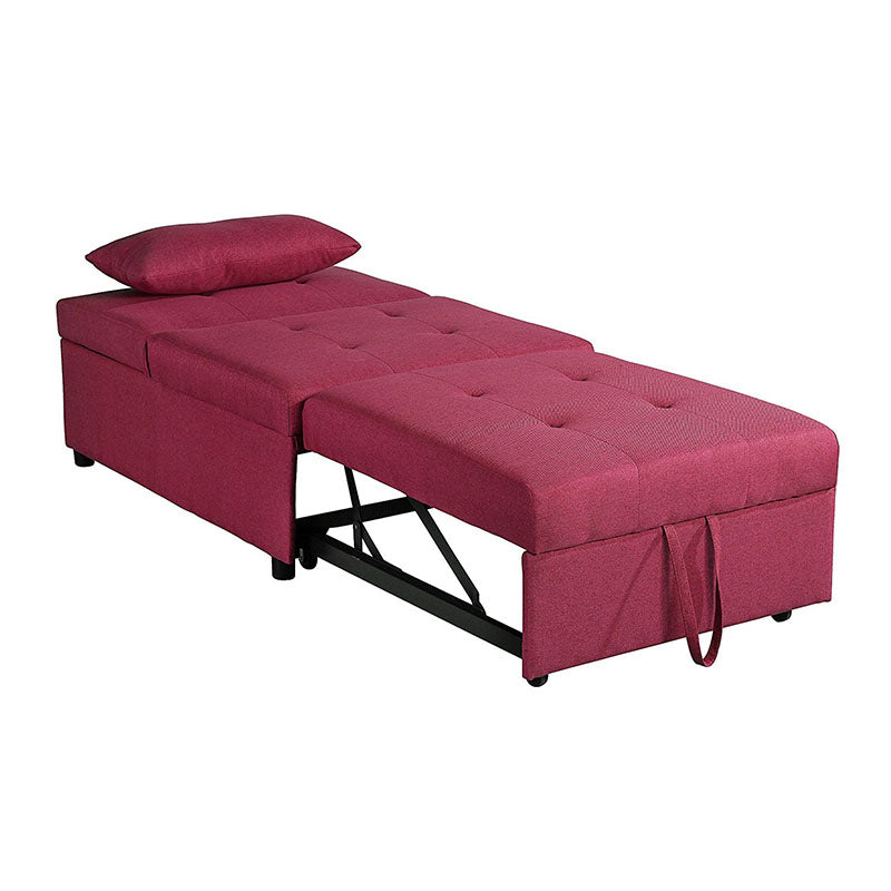 Poltrona Pouf / letto rossa in tessuto 3