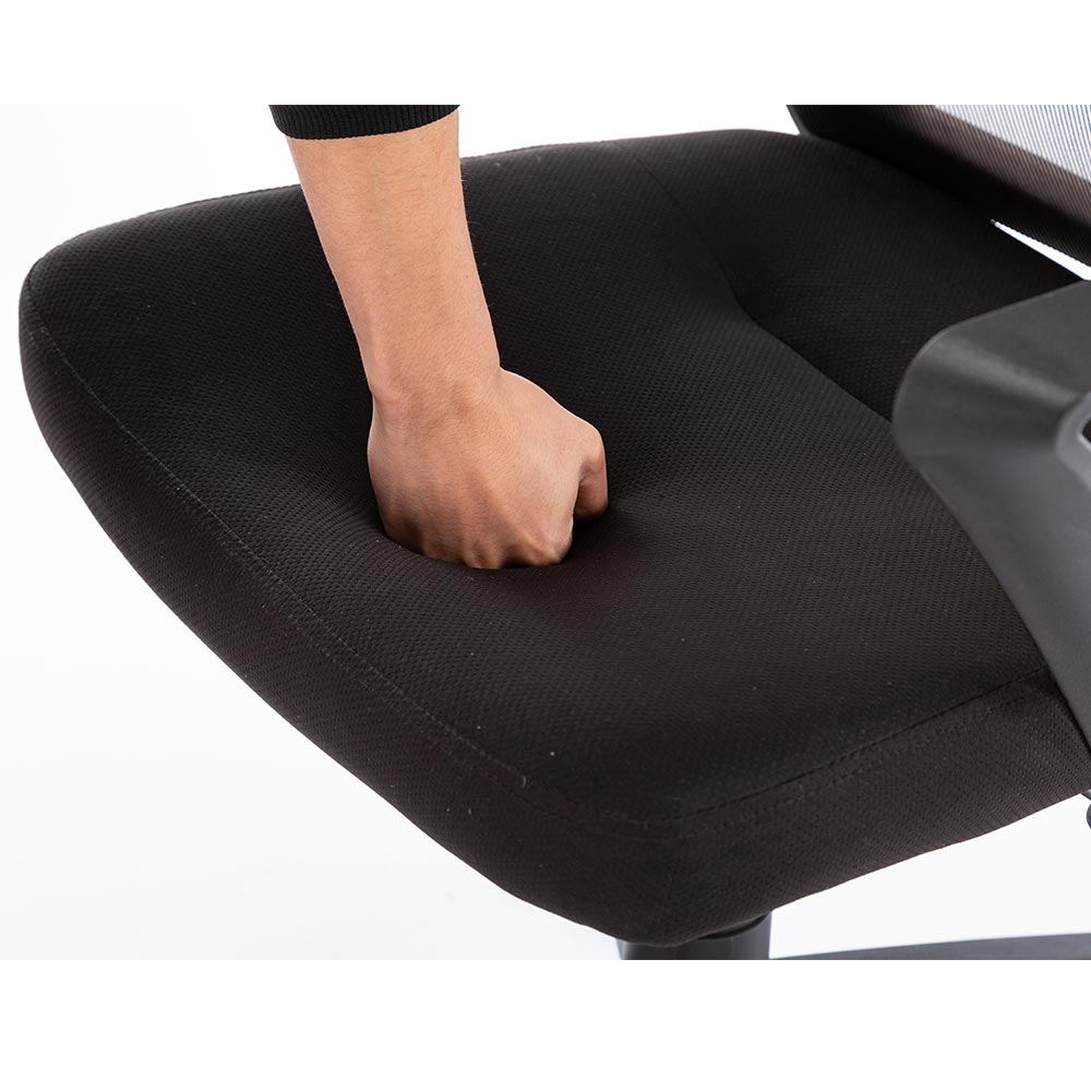Poltrona Sedia Presidenziale da Ufficio Direzionale Girevole Traspirante Nero 5