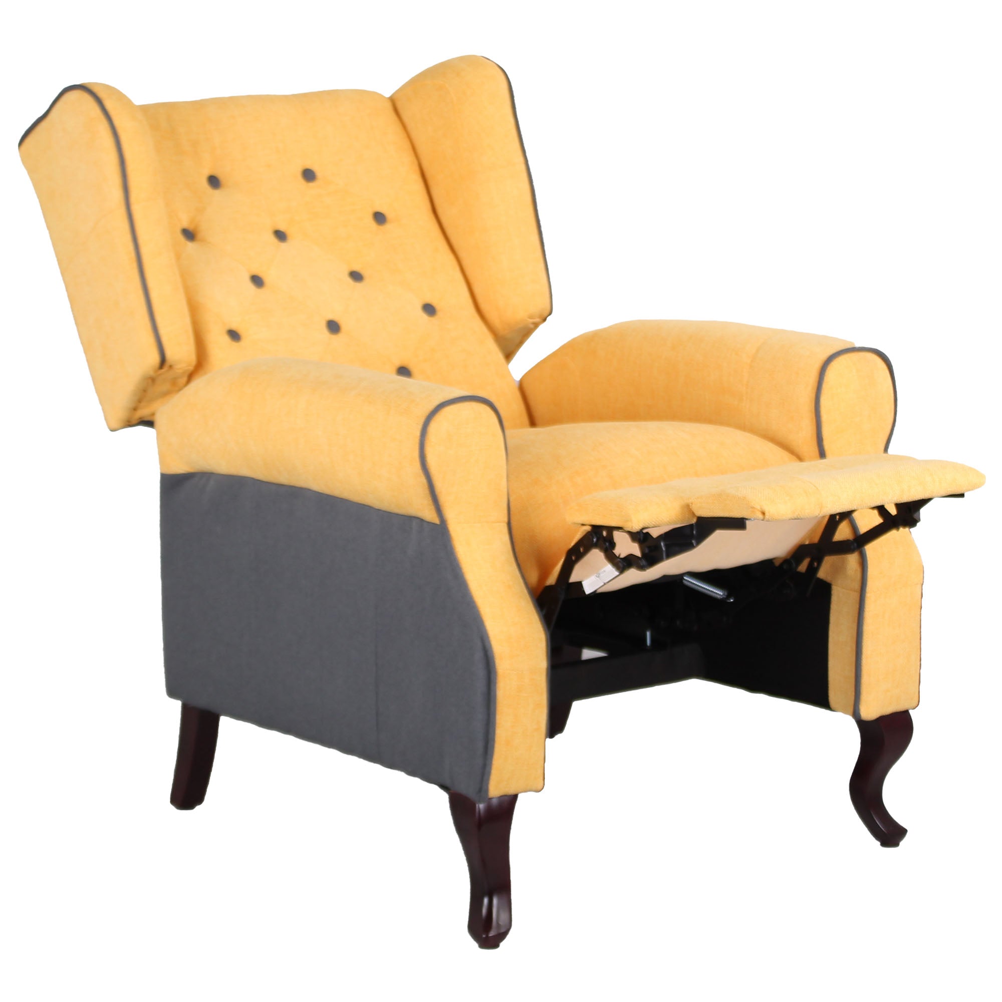 Poltrona reclinabile in tessuto modello Pacifica colore Ocra