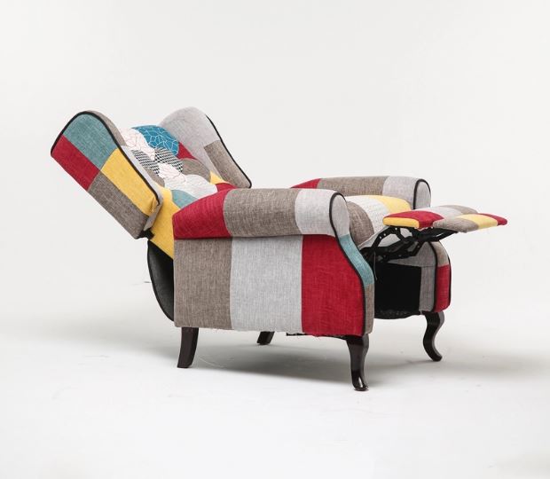 Poltrona reclinabile in tessuto modello Pacifica colore Patchwork