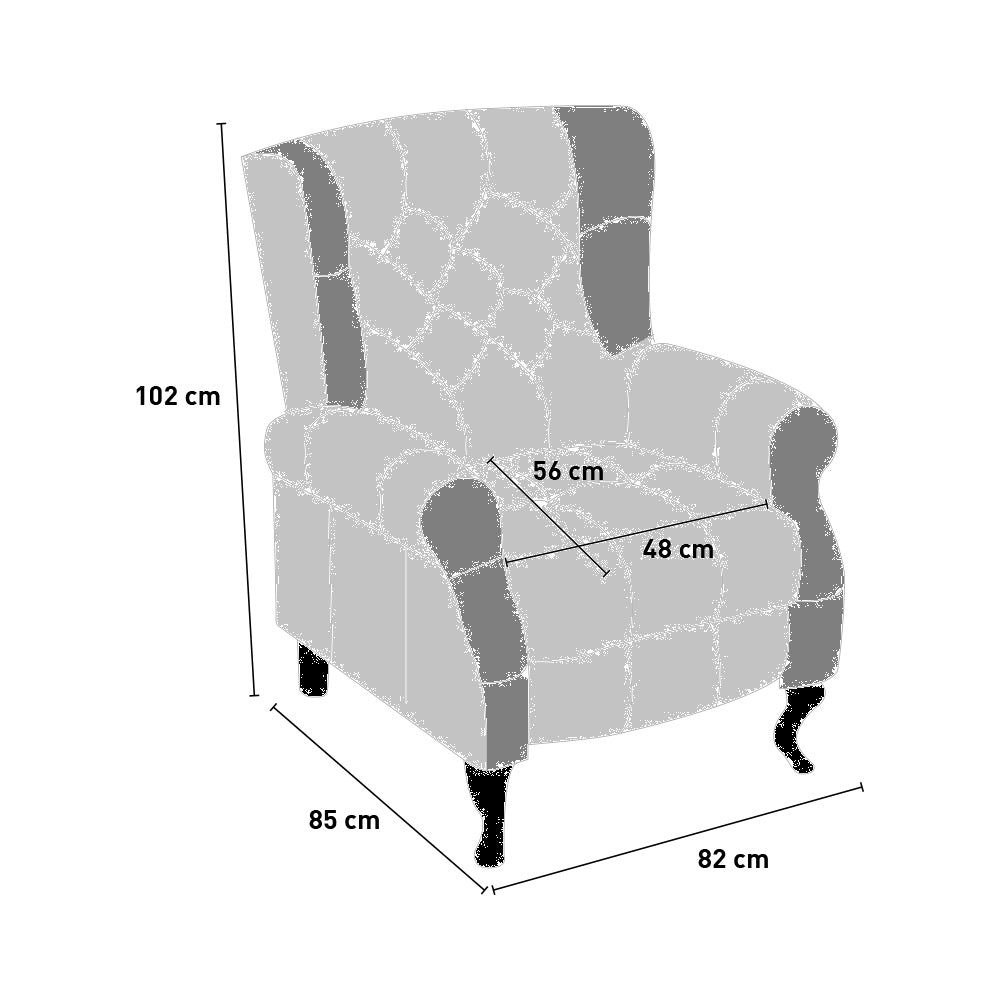 Poltrona reclinabile in tessuto modello Pacifica colore Patchwork 3