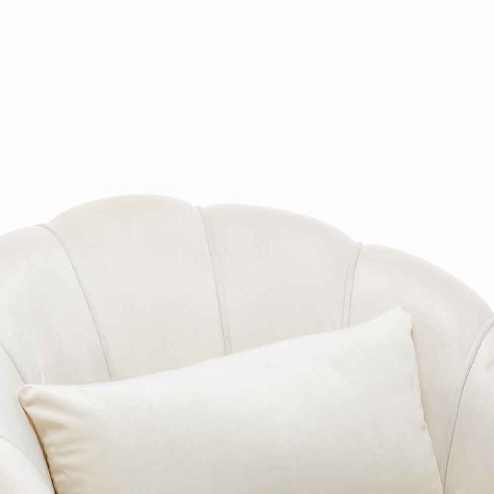 Poltrona Relax Tessuto e Metallo Imbottita Beige Oro - La Dea Sedia 7