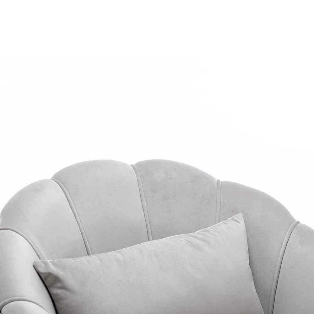 Poltrona Relax Tessuto e Metallo Imbottita Grigio Oro - La Dea Sedia 7