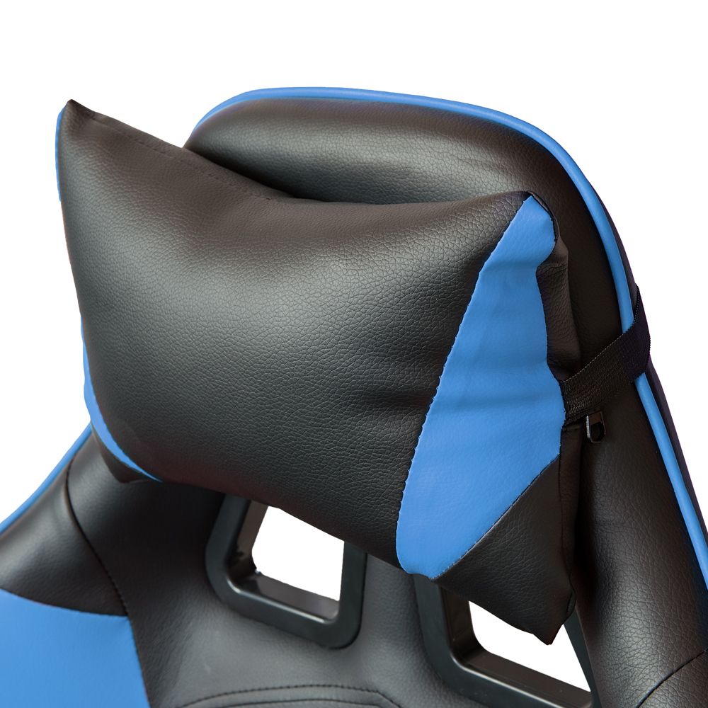 Poltrona Sedia Gaming girevole reclinabile ufficio sup lombare poggiatesta Blu 6