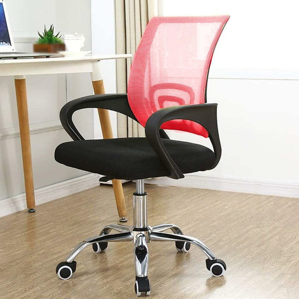 Poltrona Sedia Presidenziale da Ufficio Direzionale Girevole Traspirante Rosso 3