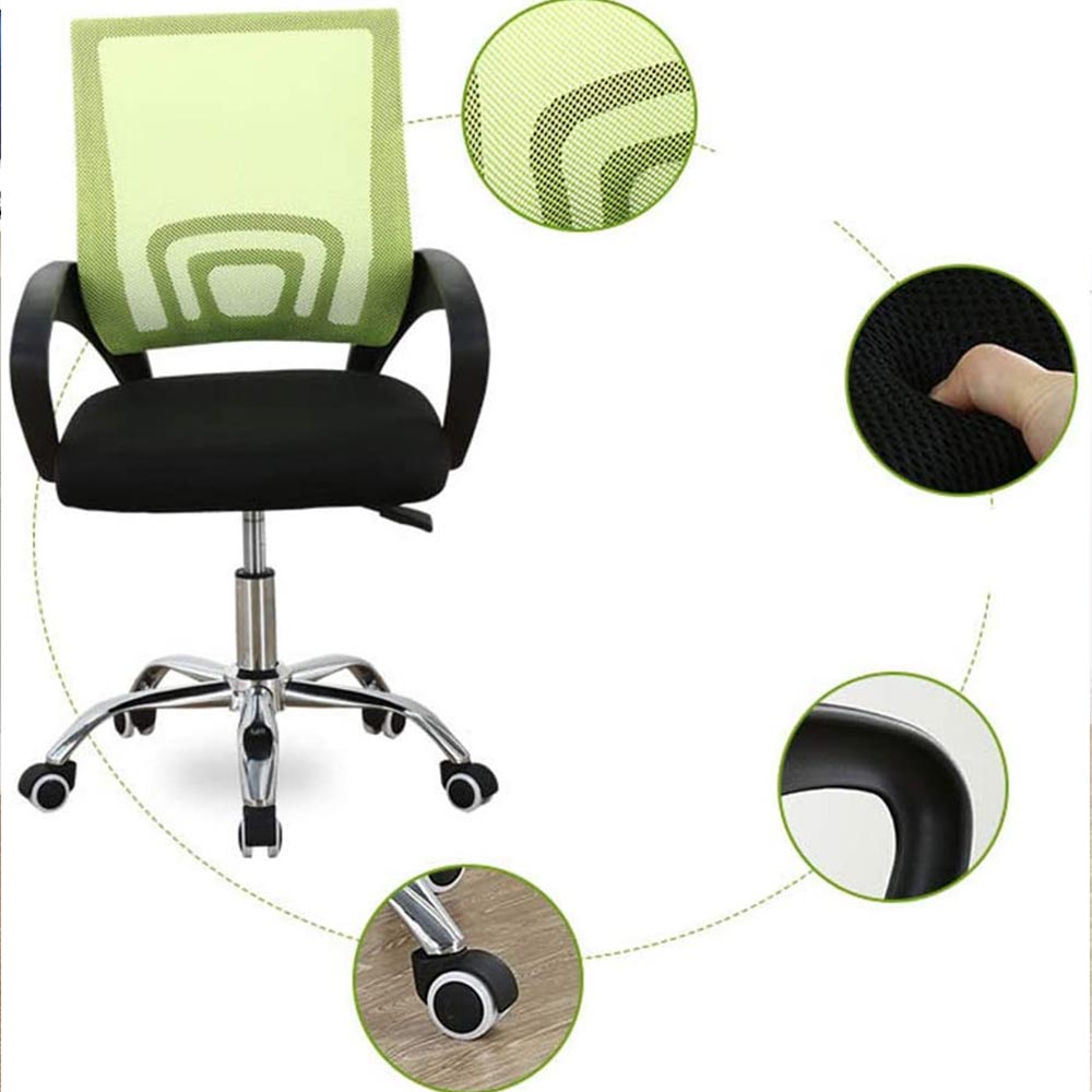 Poltrona Sedia Presidenziale da Ufficio Direzionale Girevole Traspirante Verde 4