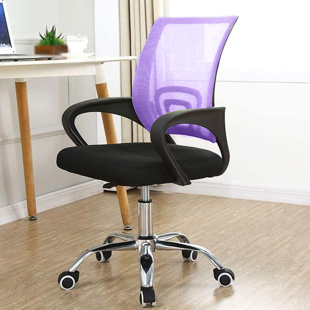 Poltrona Sedia Presidenziale da Ufficio Direzionale Girevole Traspirante Viola 3