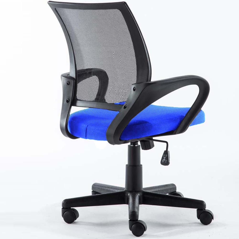 Poltrona Sedia Presidenziale Ufficio Direzionale Girevole Traspirante Nero Blu 5