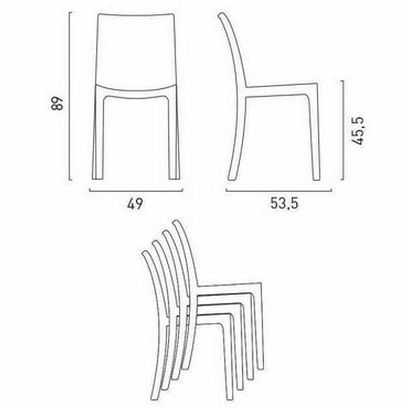Poltrona Sedia Verona senza braccioli effetto rattan antracite