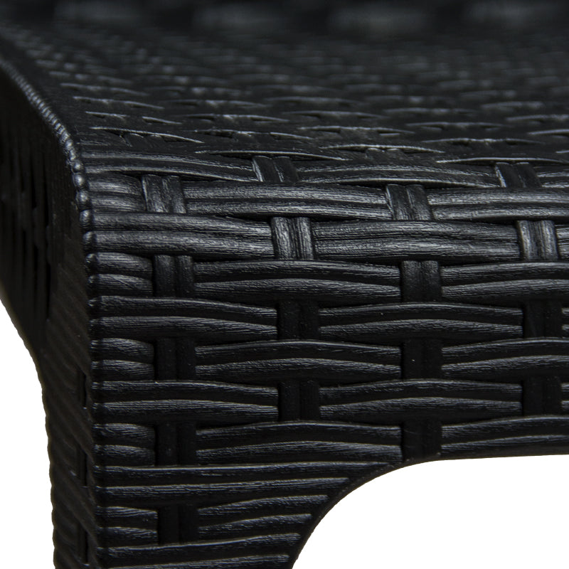 Poltrona Sedia Verona senza braccioli effetto rattan antracite 5