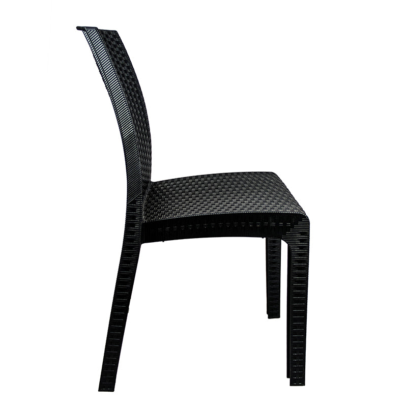 Poltrona Sedia Verona senza braccioli effetto rattan antracite 3