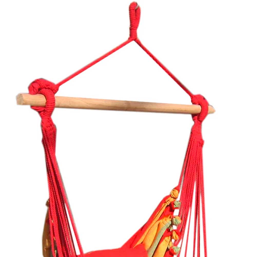 Poltrona Sospesa Giardino Sedia Dondolo Pensile Amaca Campeggio Cuscini Rosso 4