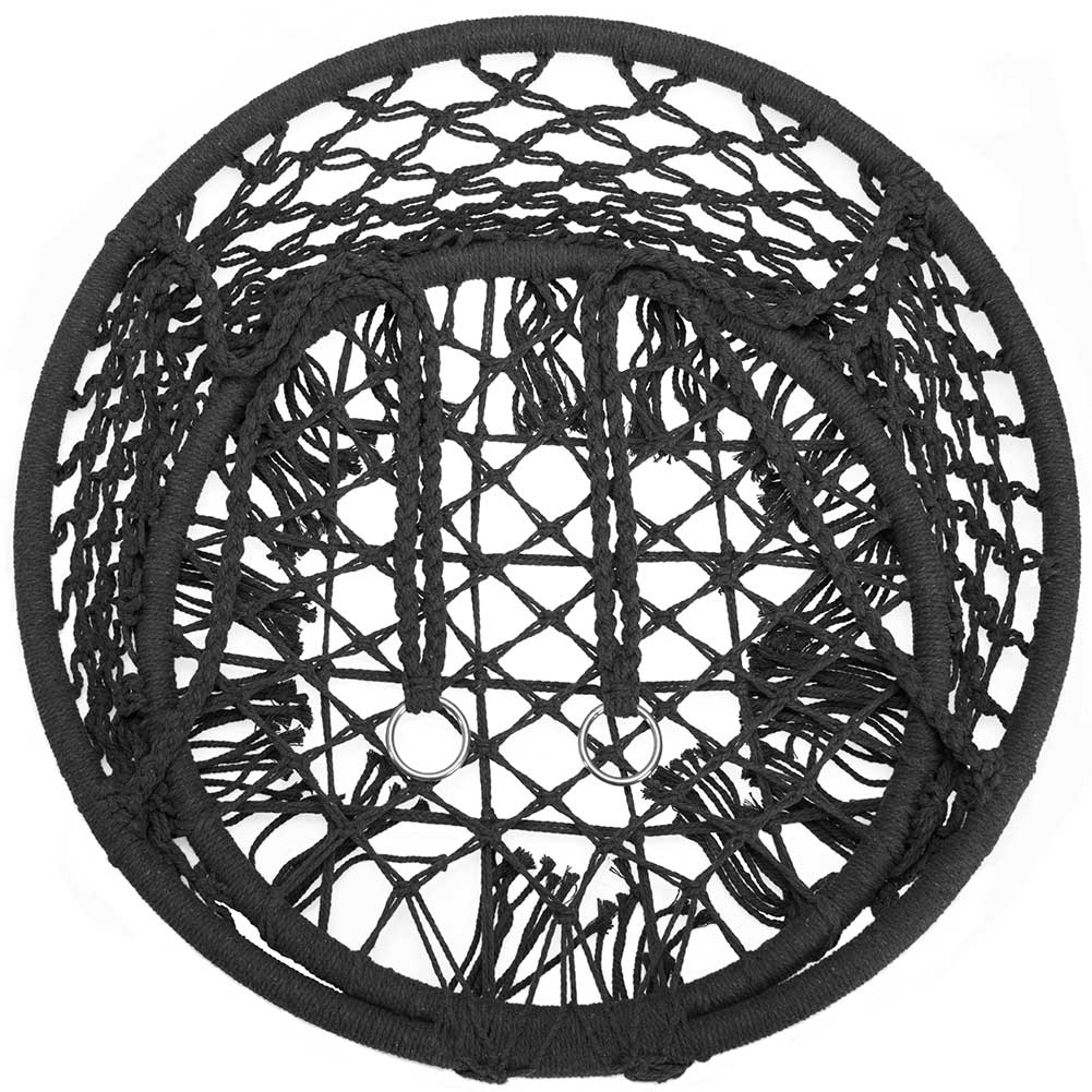 Poltrona Sospesa Giardino Tessuto Sedia Dondolo Pensile Amaca con Cuscino Grigio 5