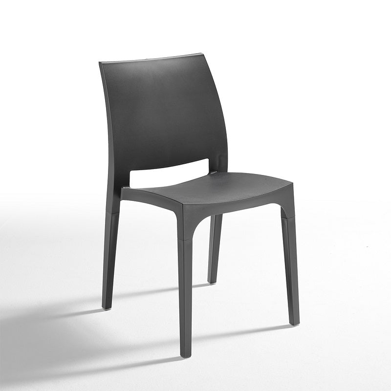 Sedia Love Impilabile Antracite - Set 4 Sedie - Arredo Esterno