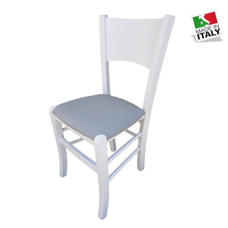 Sedia Lucy Bianca Imbottita Ecopelle