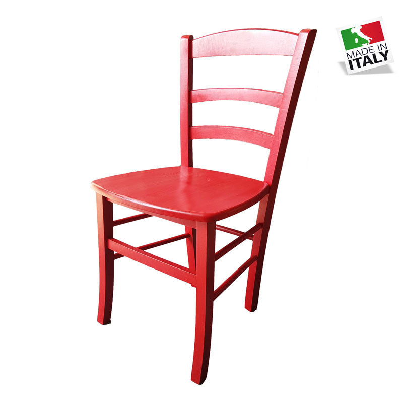 Sedia Paesana Massello Anilina Rosso