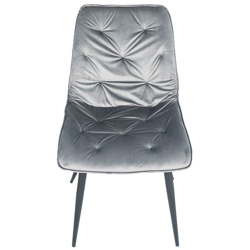 Sedia Tessuto Trapuntato grigio senza braccioli - Set 4 Sedie