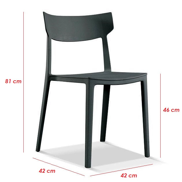 Sedia Amalfi Ottanio in polipropilene 4 Pz