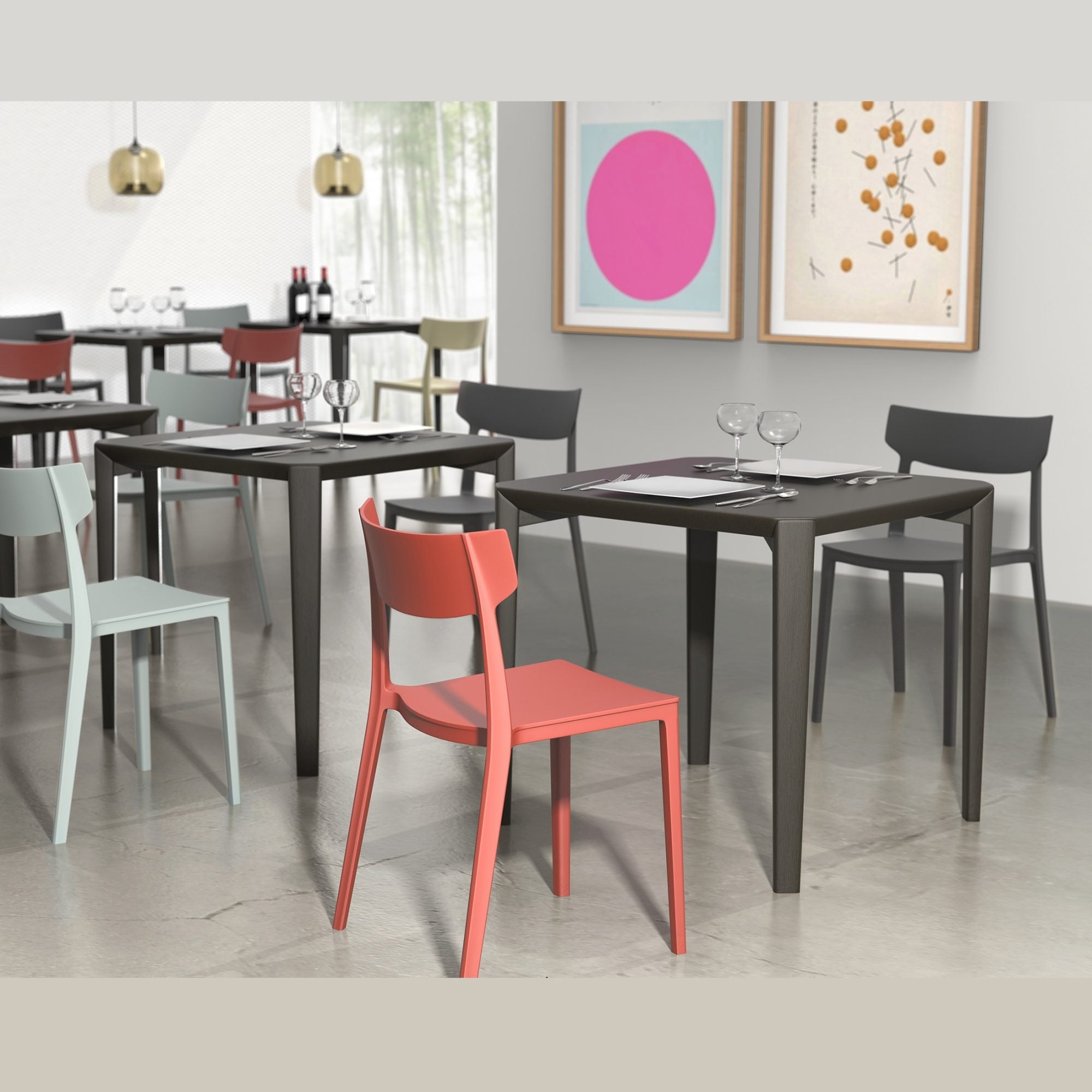 Sedia Amalfi Ottanio in polipropilene 4 Pz 4