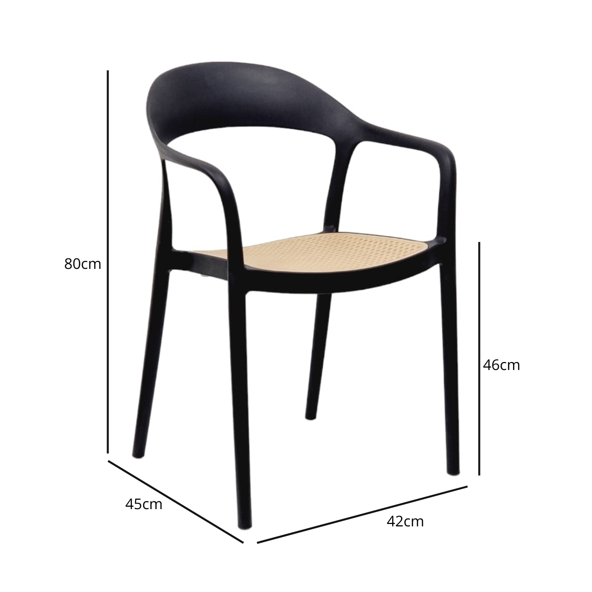 Sedia Belaria Nera in polipropilene 8