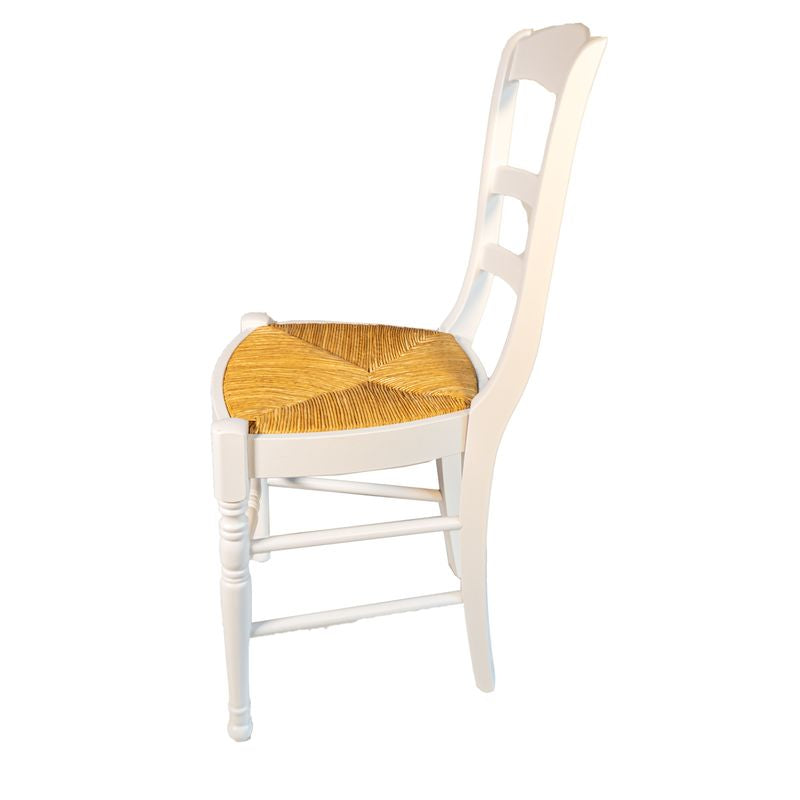 Sedia Bianca Schienale Alto e Seduta in Paglia 141 Stock - La Dea Sedia 7
