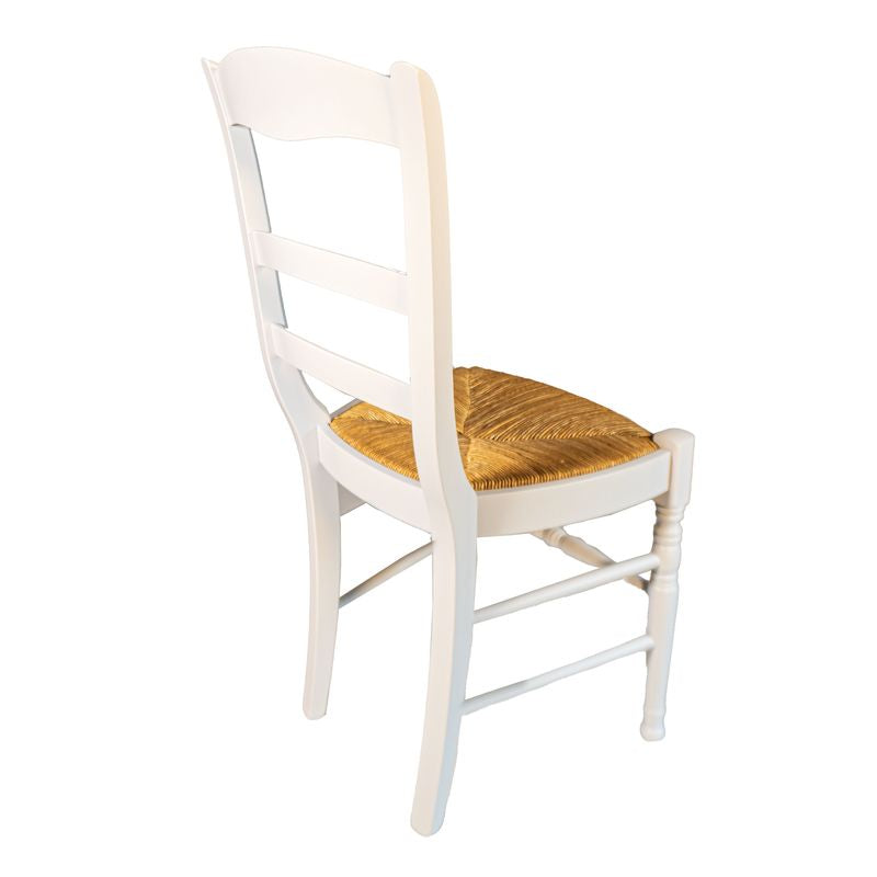 Sedia Bianca Schienale Alto e Seduta in Paglia 141 Stock - La Dea Sedia 5