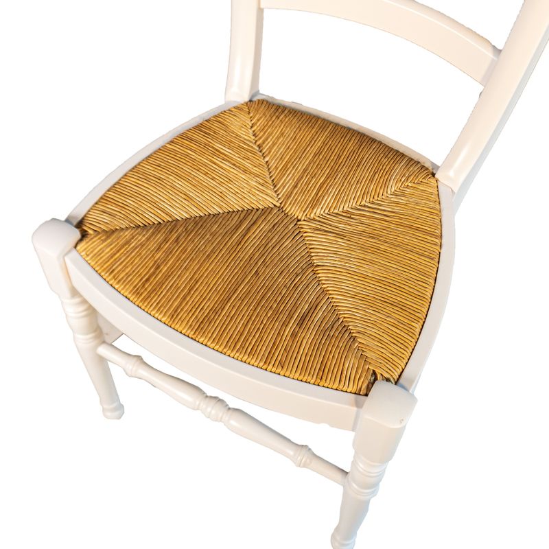 Sedia Bianca Schienale Alto e Seduta in Paglia 141 Stock - La Dea Sedia