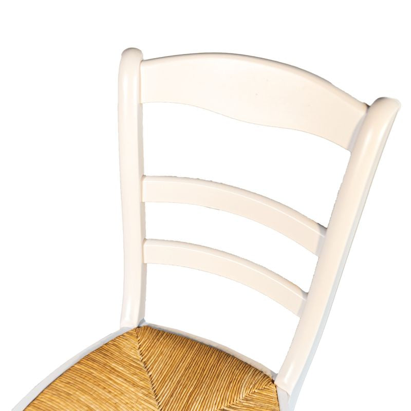 Sedia Bianca Schienale Alto e Seduta in Paglia 141 Stock - La Dea Sedia 8