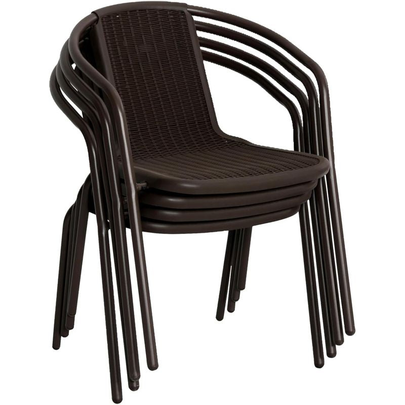 Sedia da esterno impilabile Bistrot Black - La Dea Sedia 8