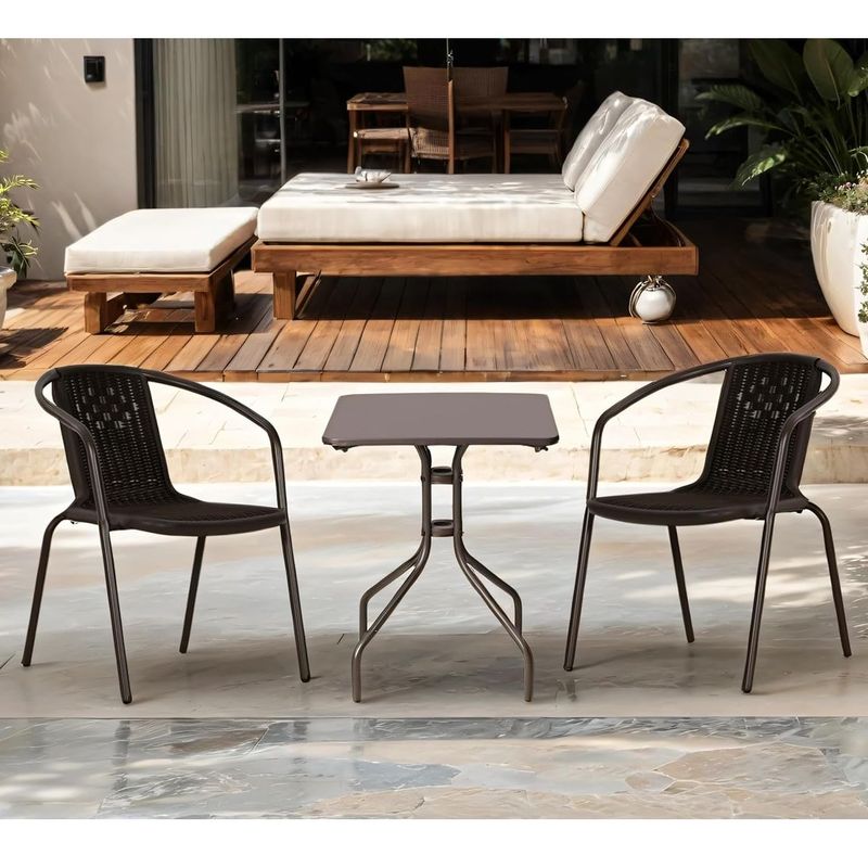 Sedia da esterno impilabile Bistrot Black - La Dea Sedia 9