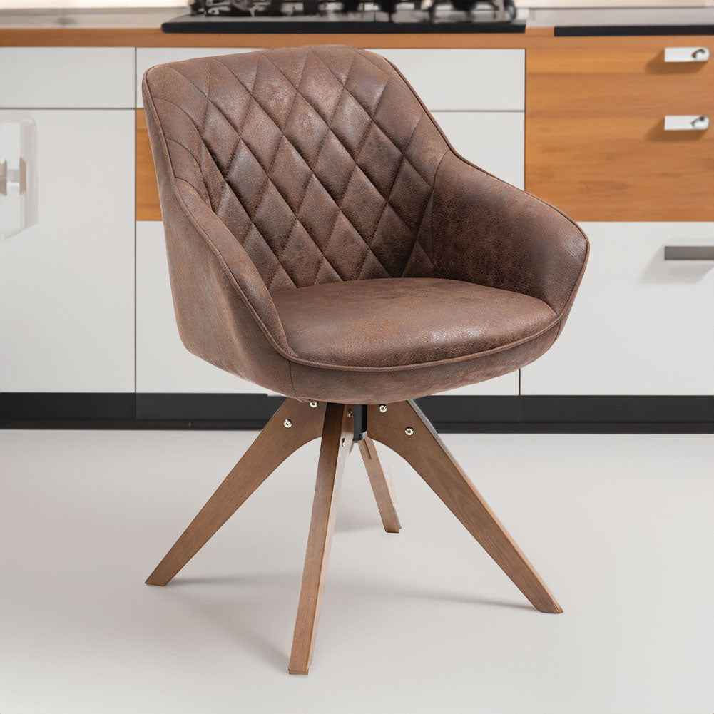 Sedia da Pranzo Marrone Base Ruotante - La Dea Sedia