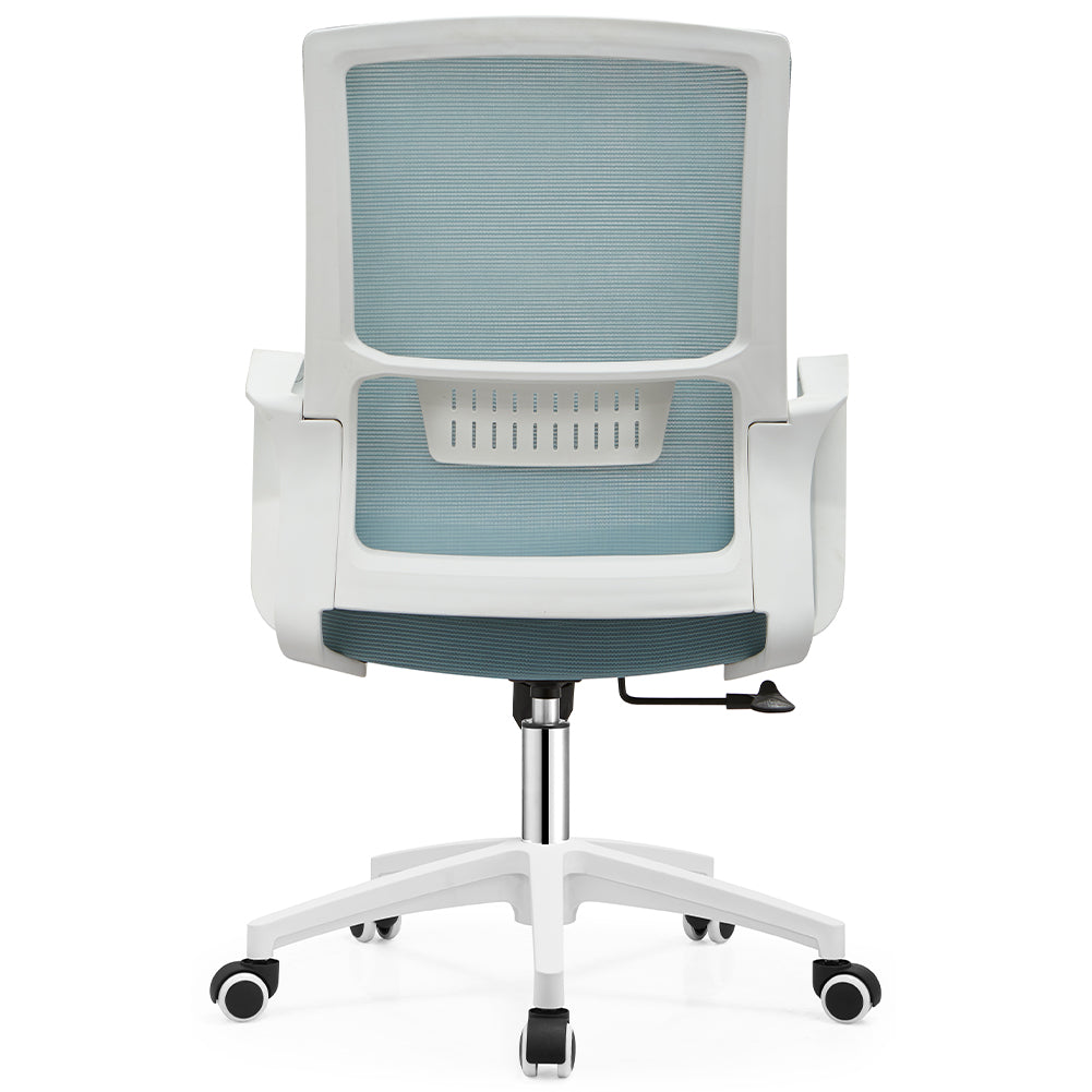 Sedia da Ufficio Blu con Struttura Bianca Poltrona da Scrivania Studio Cameretta 3