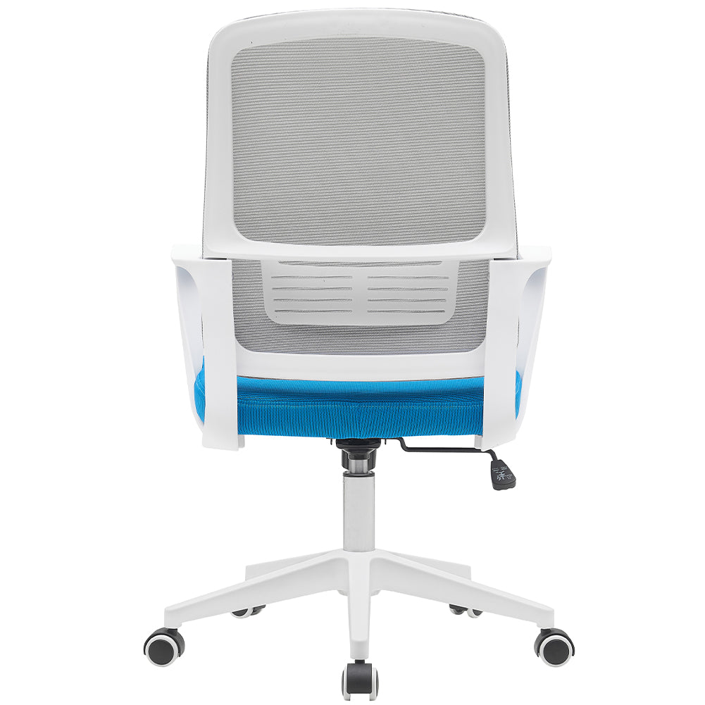 Sedia da Ufficio Blu e Grigio Poltrona da Scrivania Girevole Regolabile 98-108cm 3
