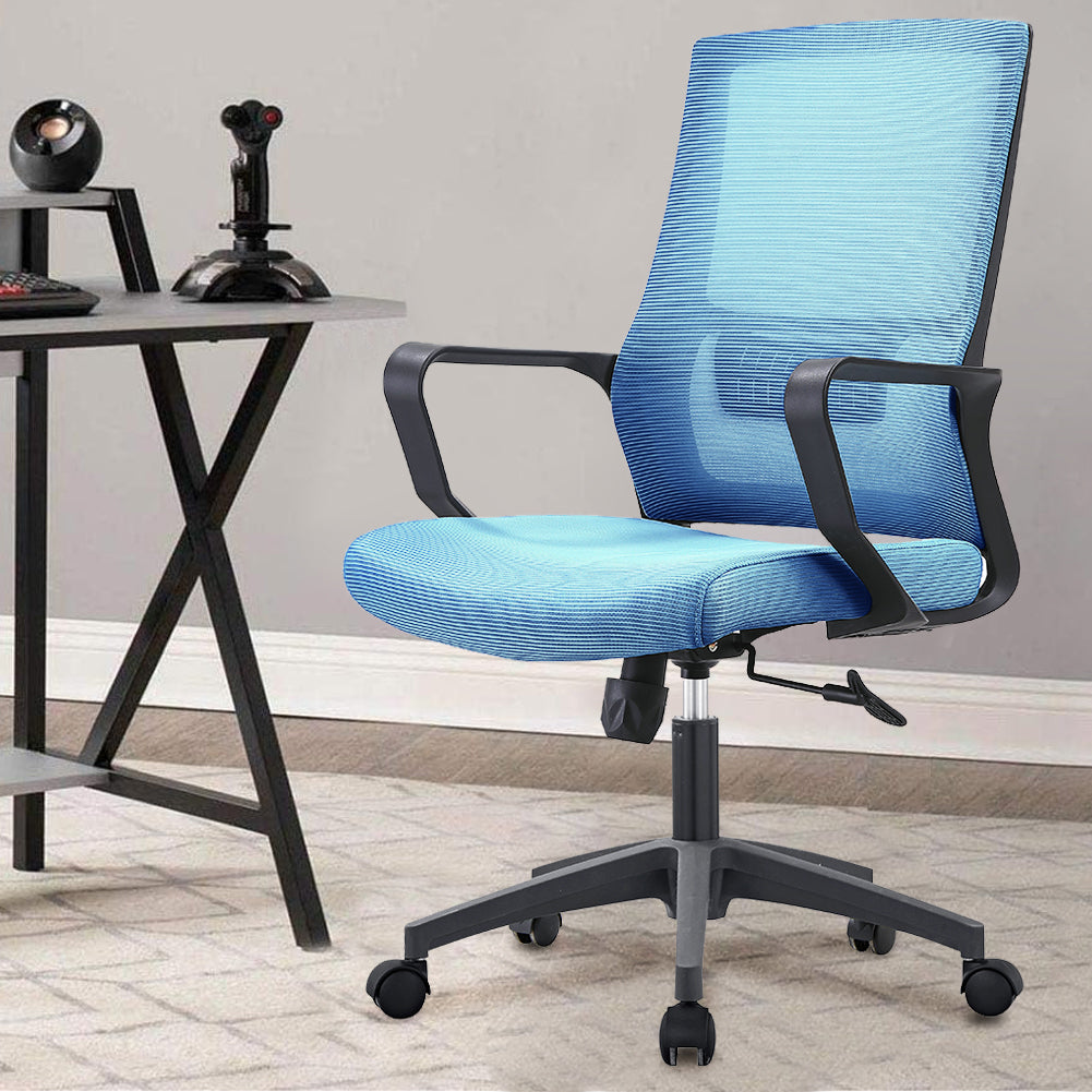 Sedia da Ufficio Blu Poltrona da Scrivania Studio Cameretta Altezza Regolabile