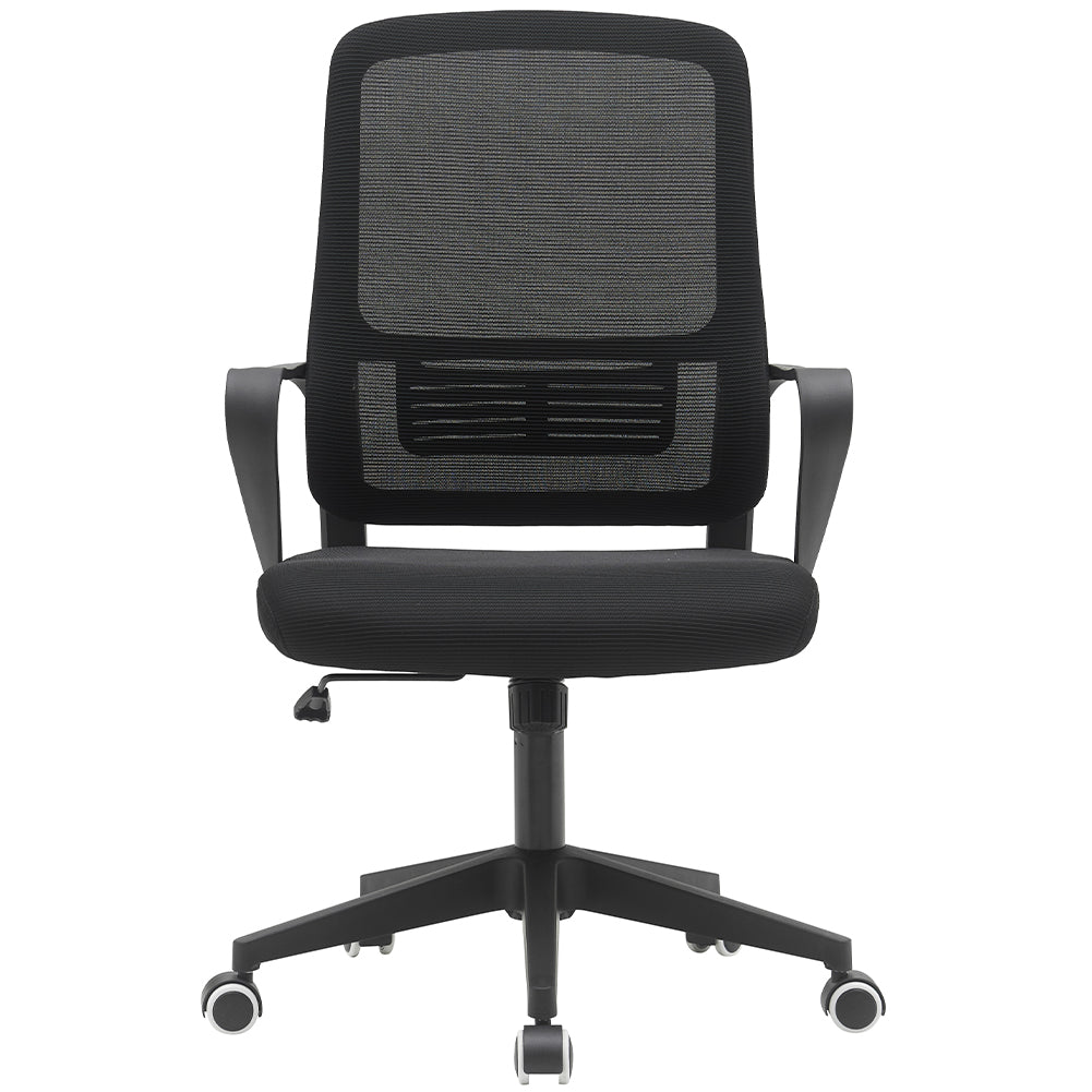 Sedia da Ufficio Nero Poltrona da Scrivania Girevole Altezza Regolabile 98-108cm 3